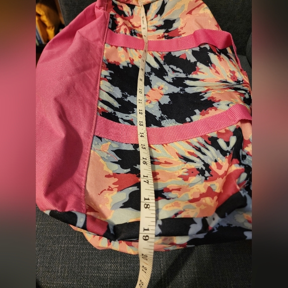 Pink and Black Floral Duffel Travel Bag - Picture 8 of 9